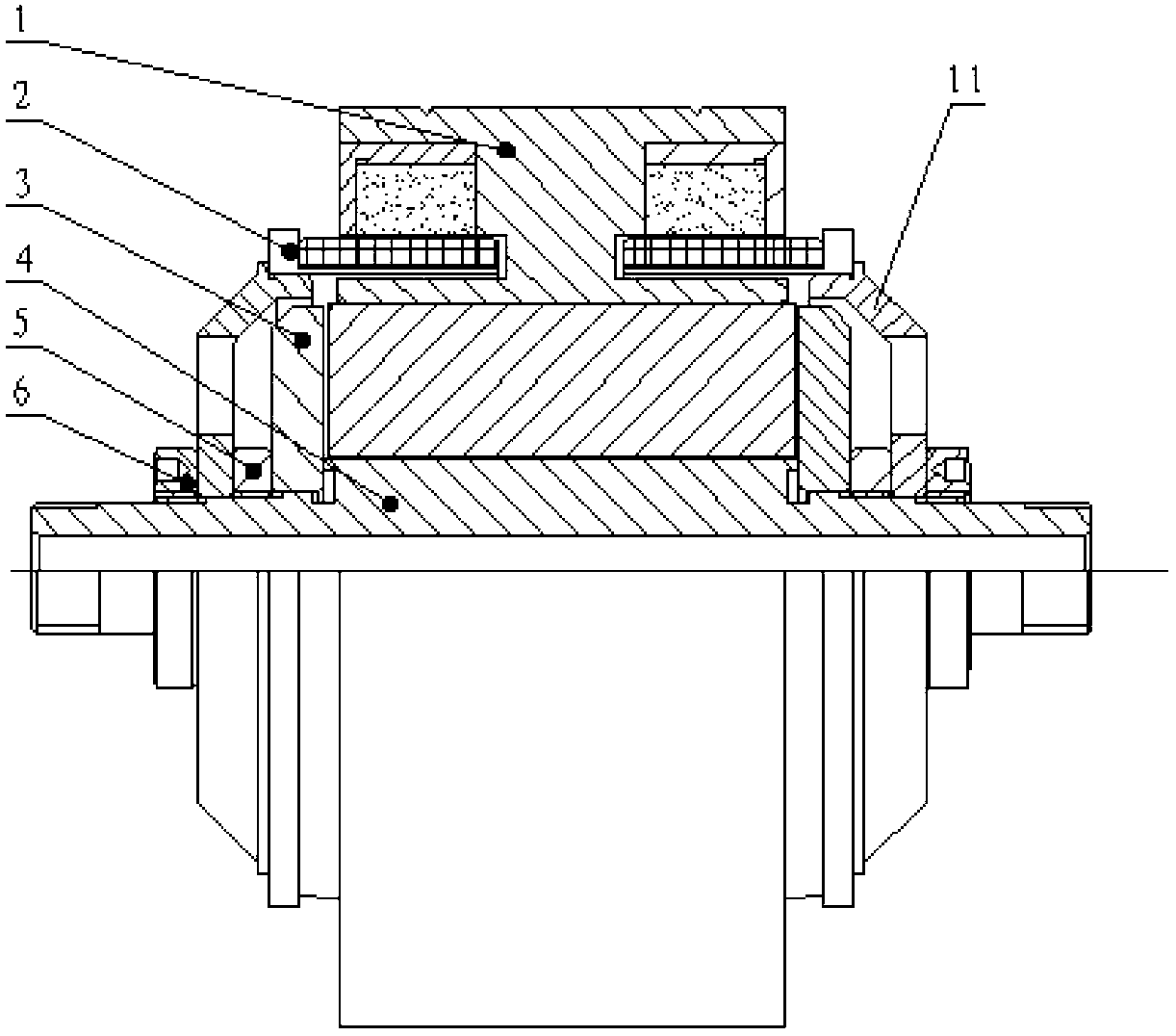 Permanent magnet gyro motor with double stators and through-hole bearing