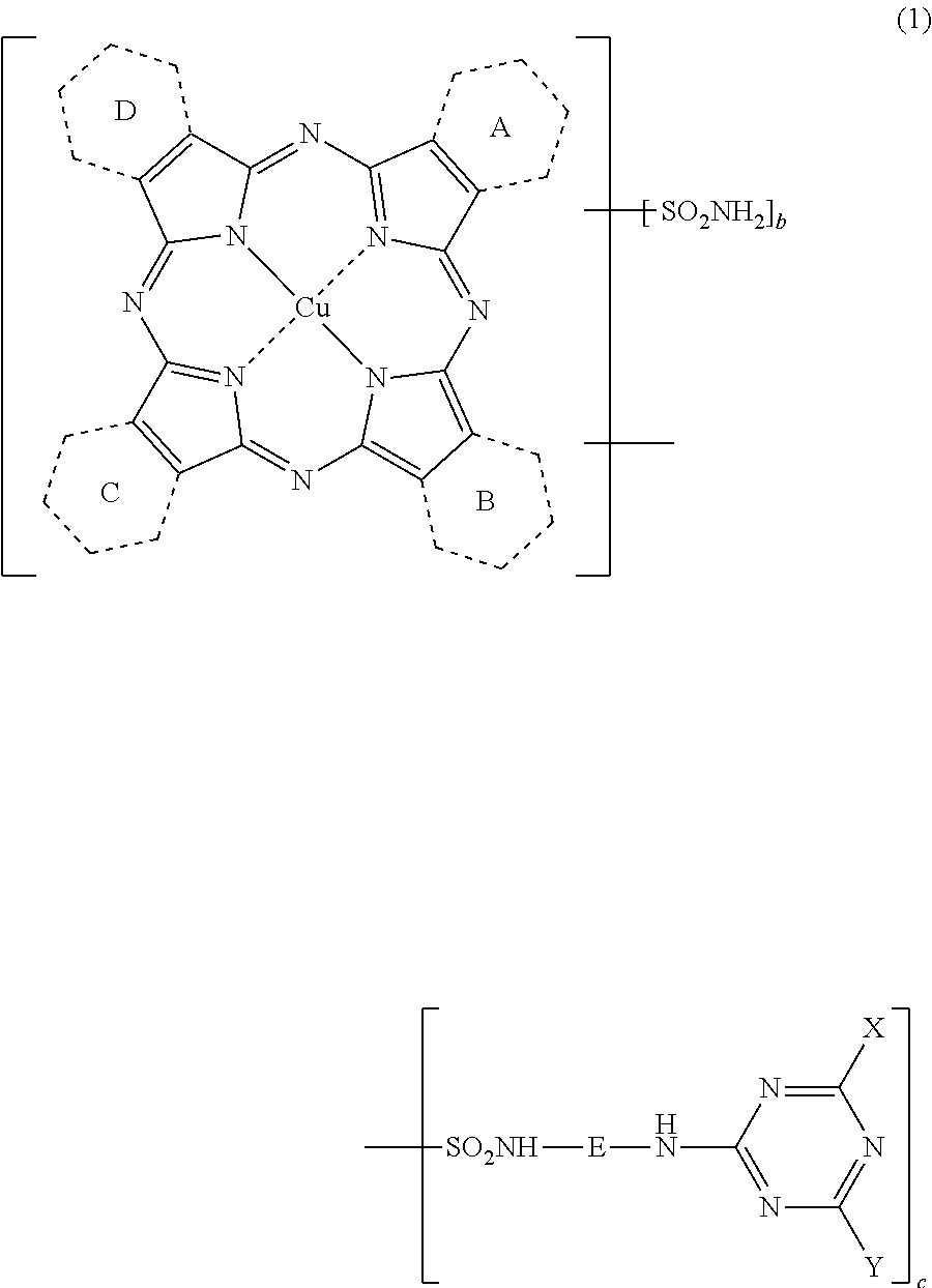 Porphyrazine coloring matter, ink composition containing the same and colored product