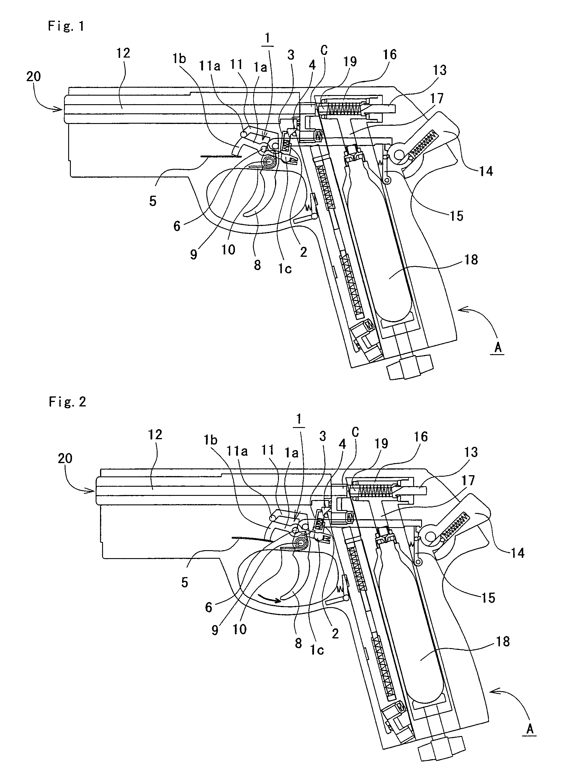 Rotary clip rotation for air gun