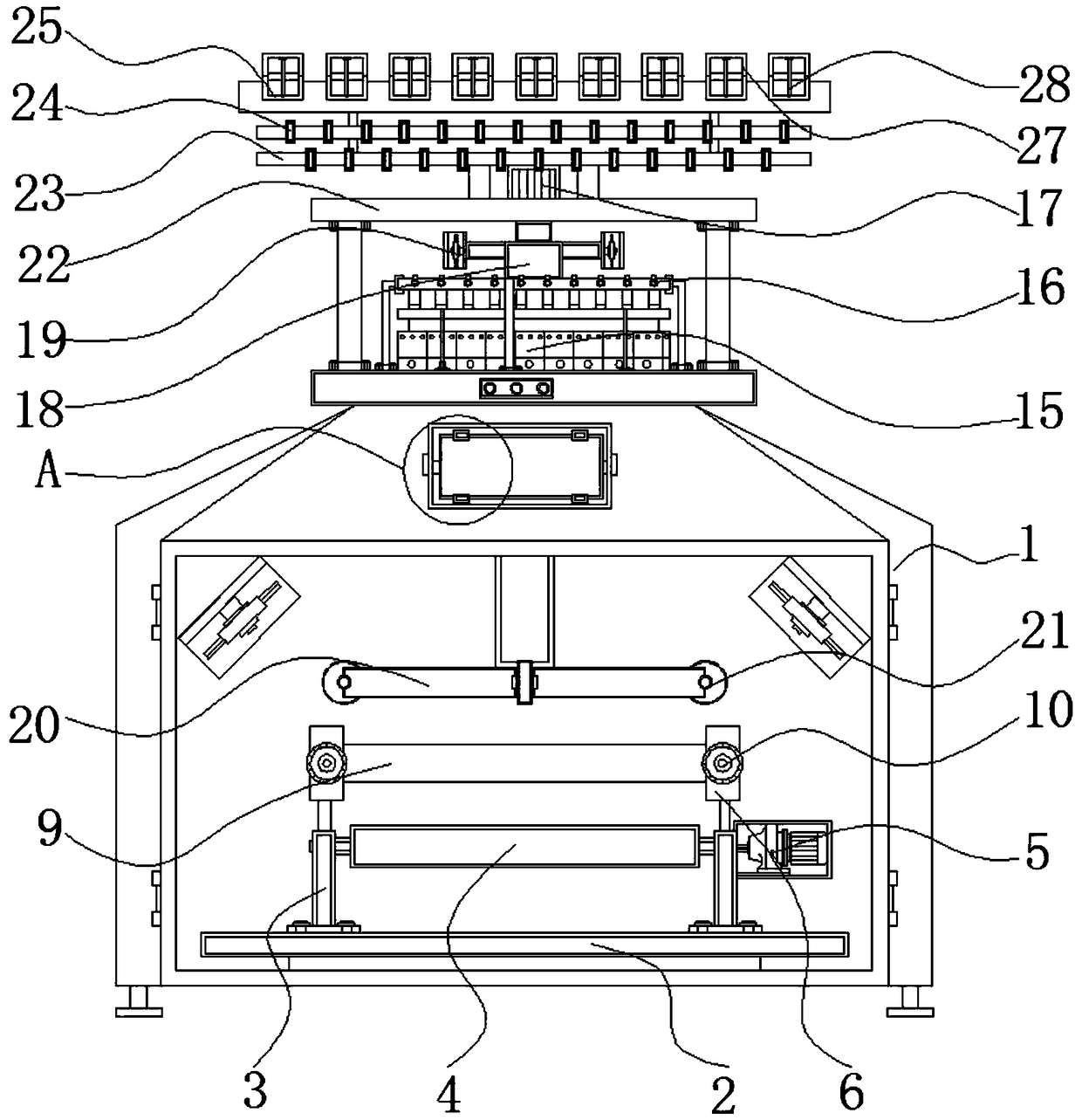 Dustproof high-speed numerical control knitting equipment capable of conveniently collecting and storing finished products