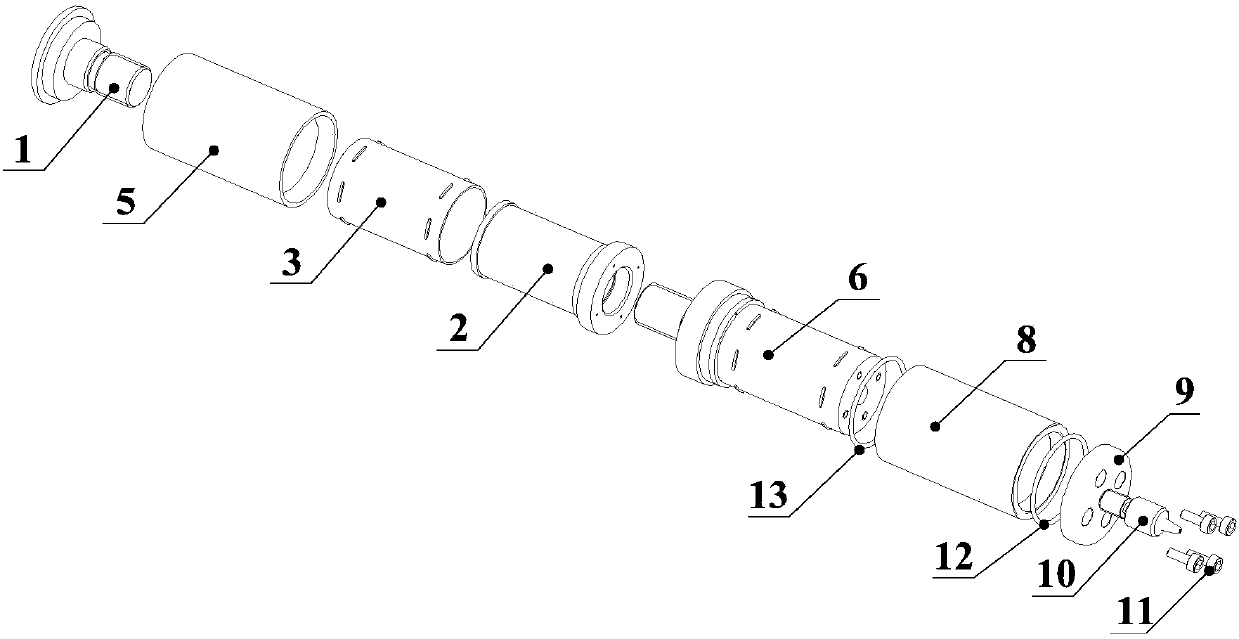 Symmetrical mandrel-type optical-fiber hydrophone probe of temperature drift resistance