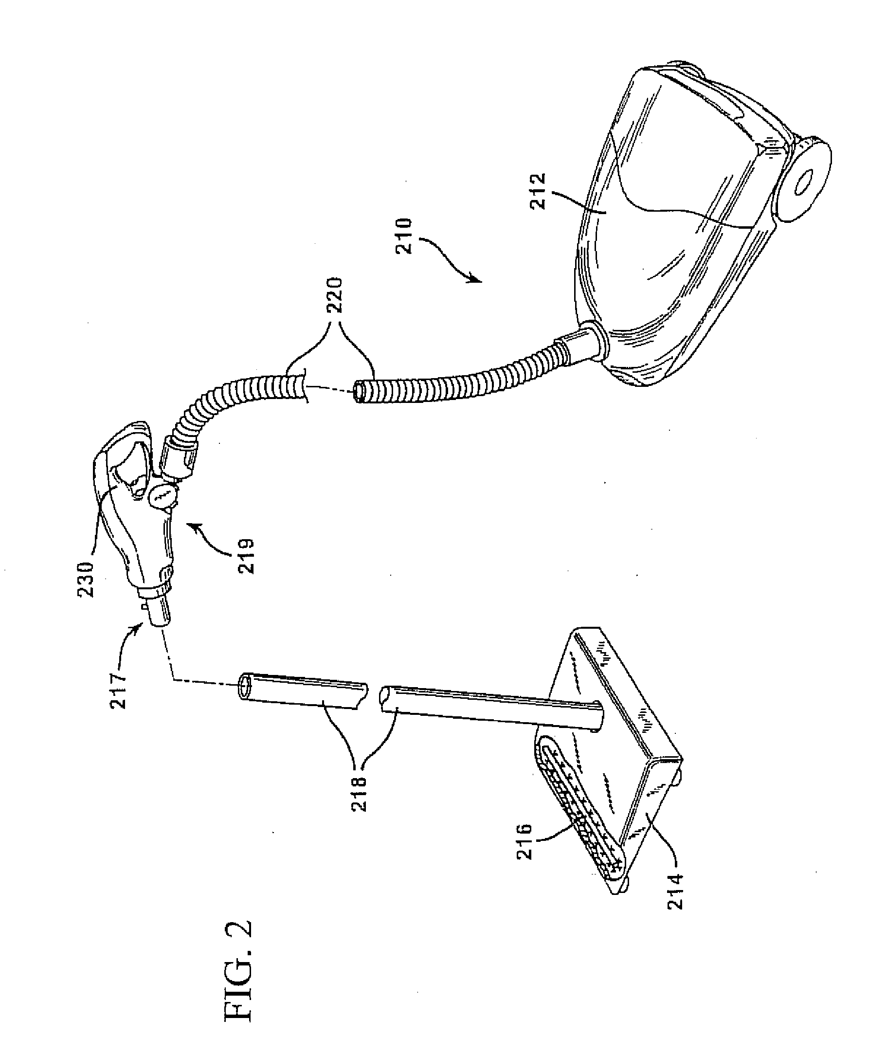 Self-cleaning filter arrangement with activation signal for floor care apparatus