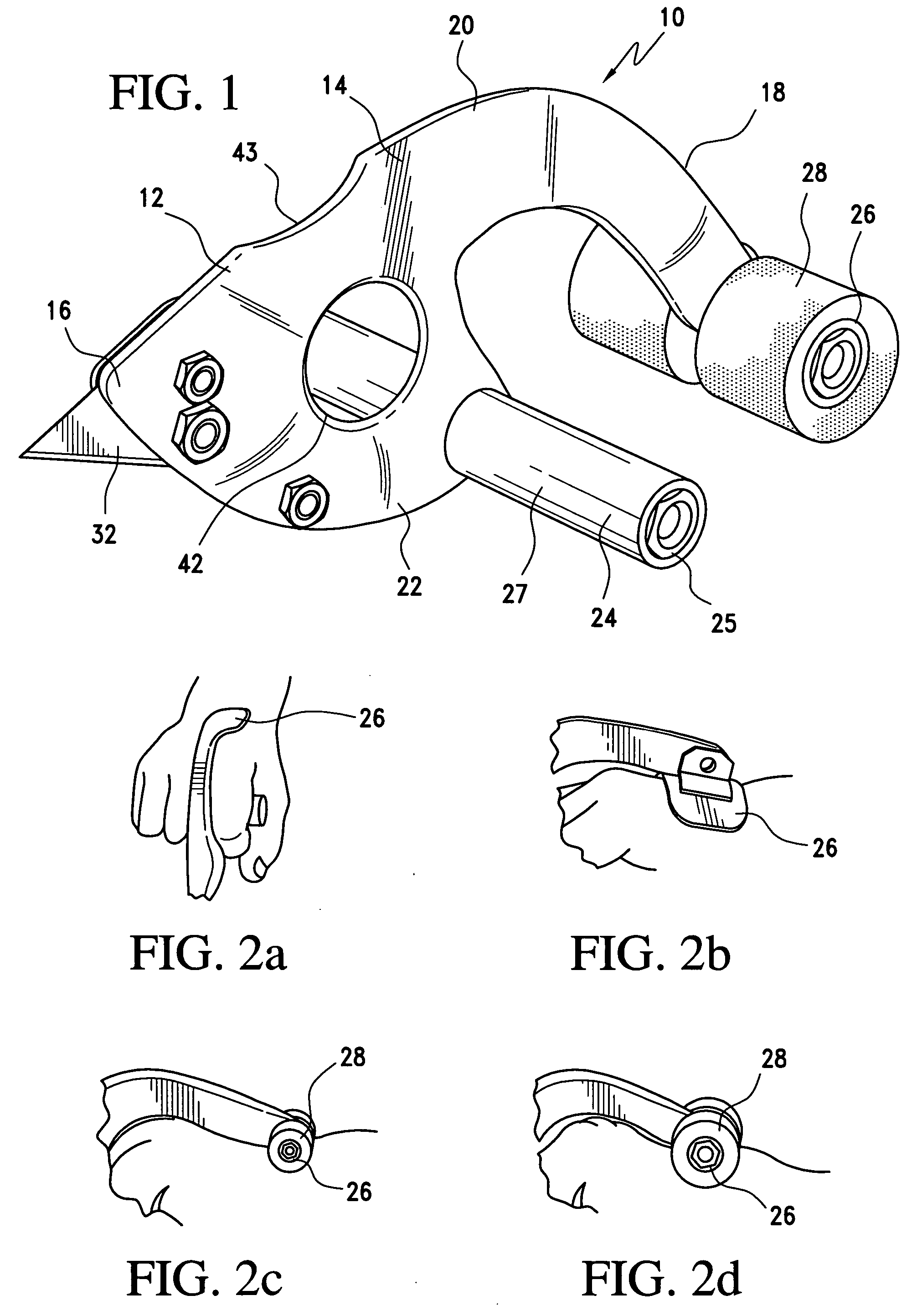 Ergonomic handle for a utility knife