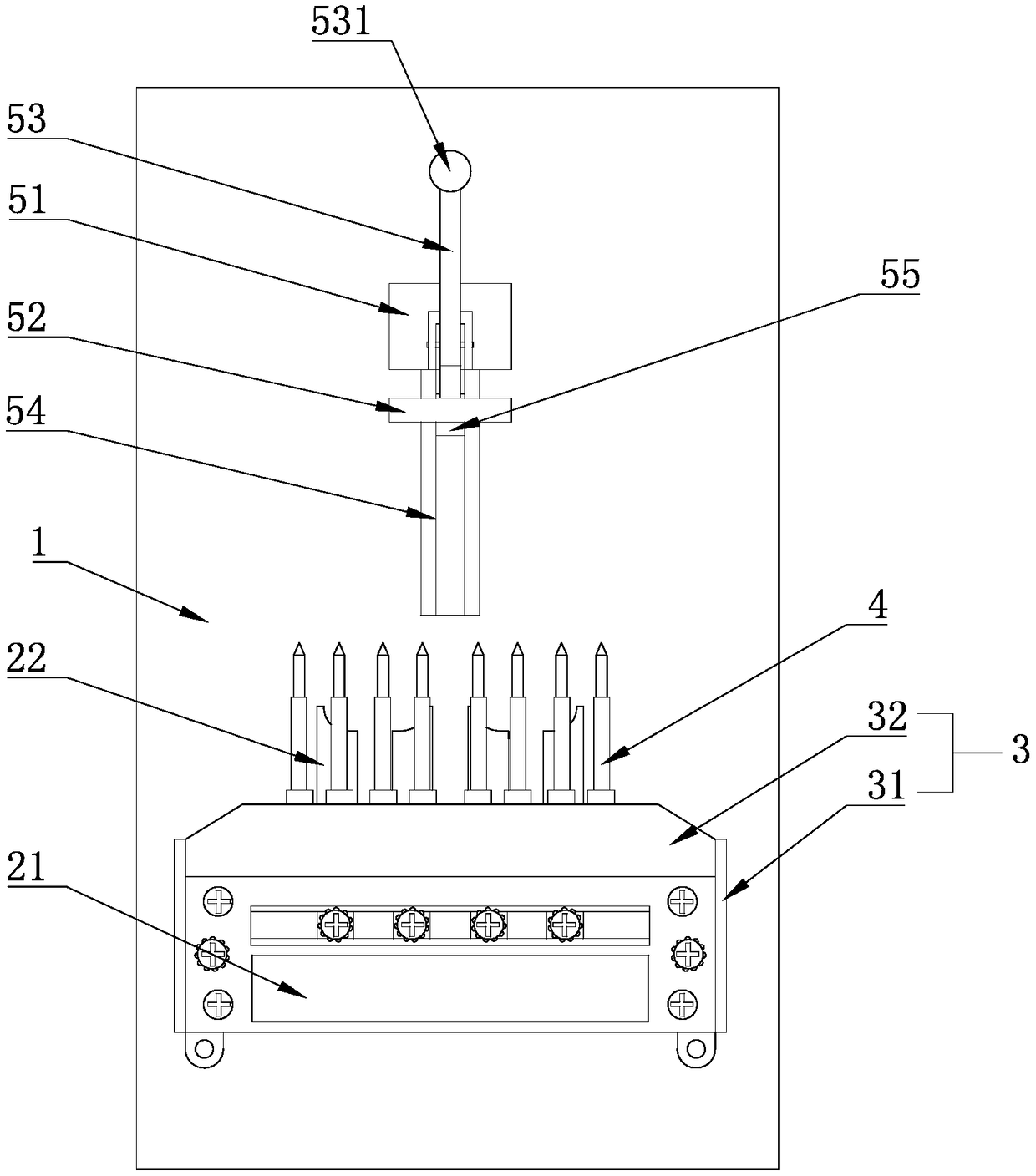 Intelligent electric energy meter structural member leading-out terminal strength tooling