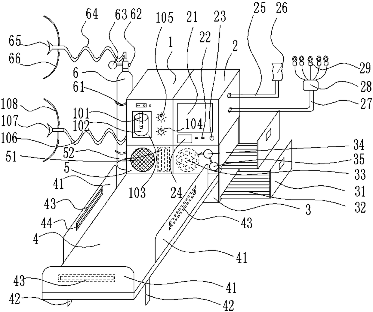 Combined nursing device for infantile hand-foot-mouth disease