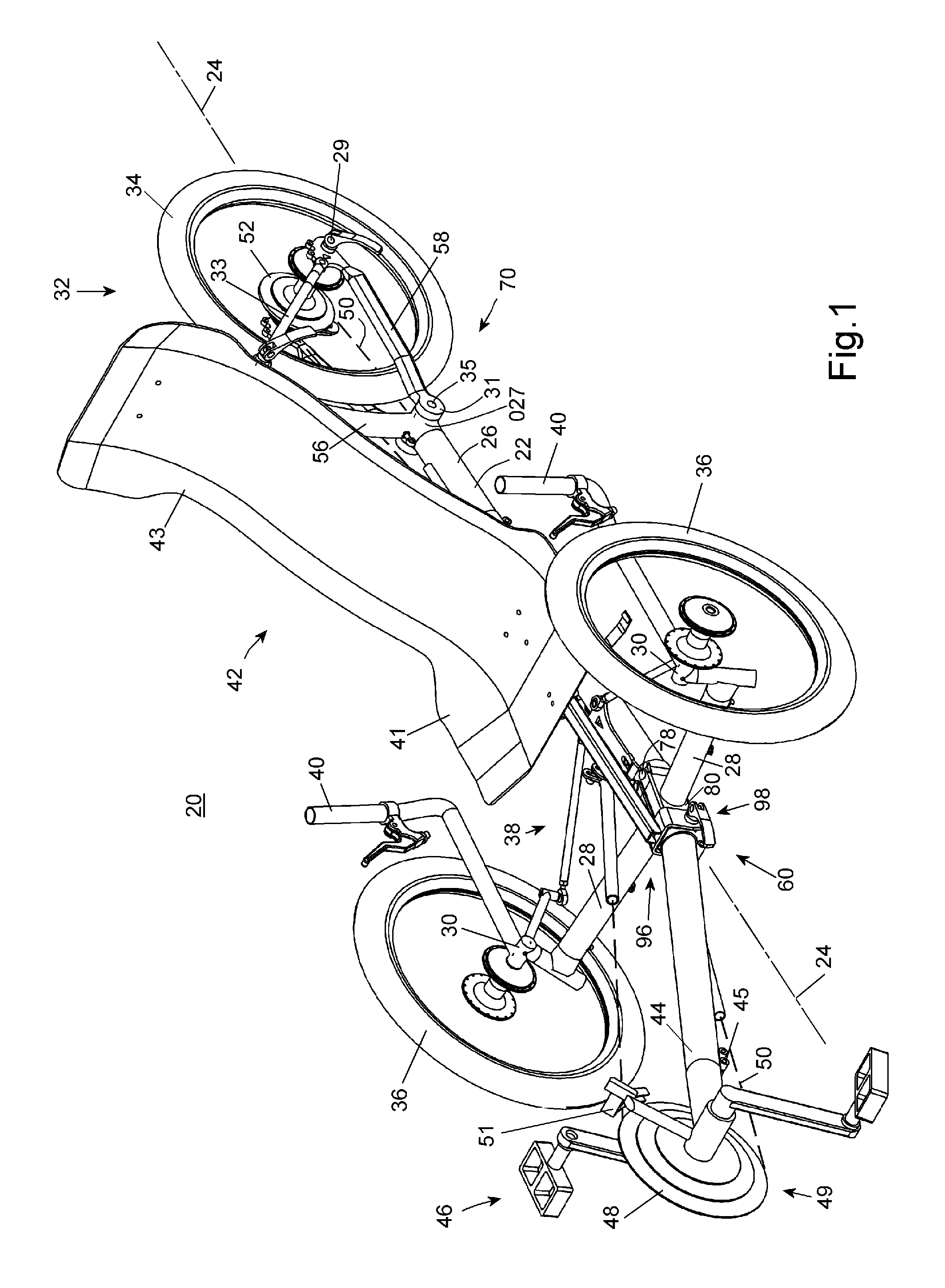 Collapsible recumbent tricycle