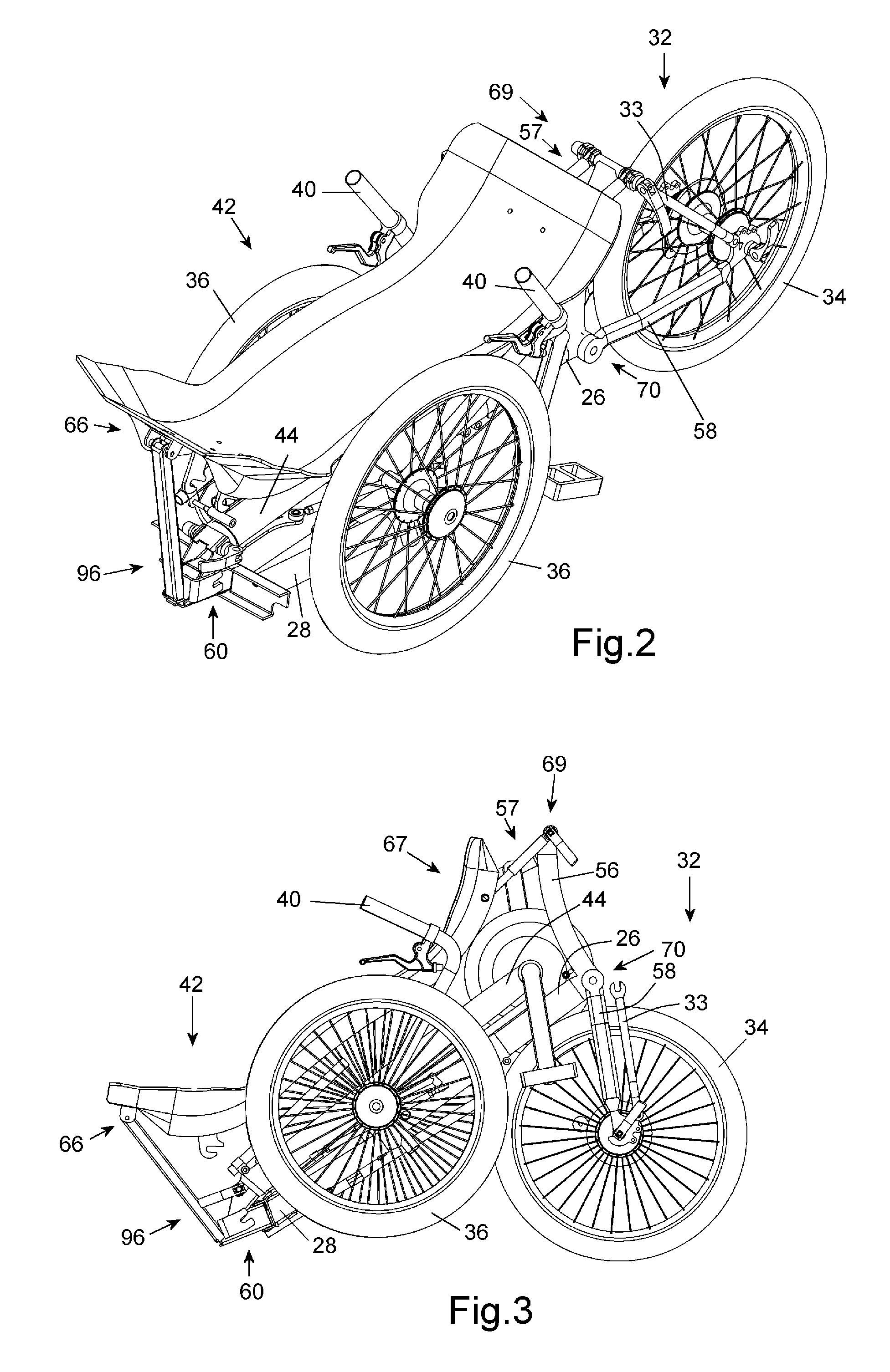 Collapsible recumbent tricycle