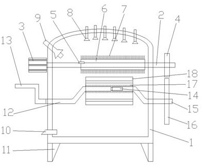 Buffeting type cleaning equipment for sand removal of cast motor shell