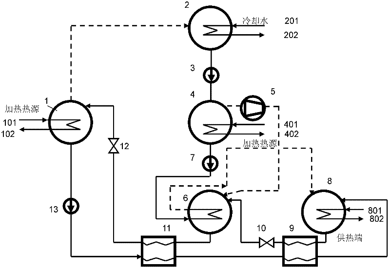 Absorption-compression-type dual-purpose second species heat pump system