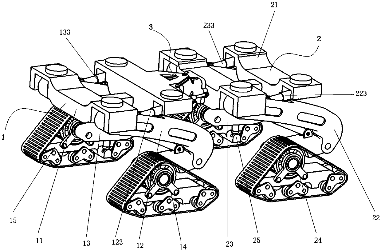 Leg crawler type liftable stepping chassis for engineering machinery and method for controlling leg crawler type liftable stepping chassis