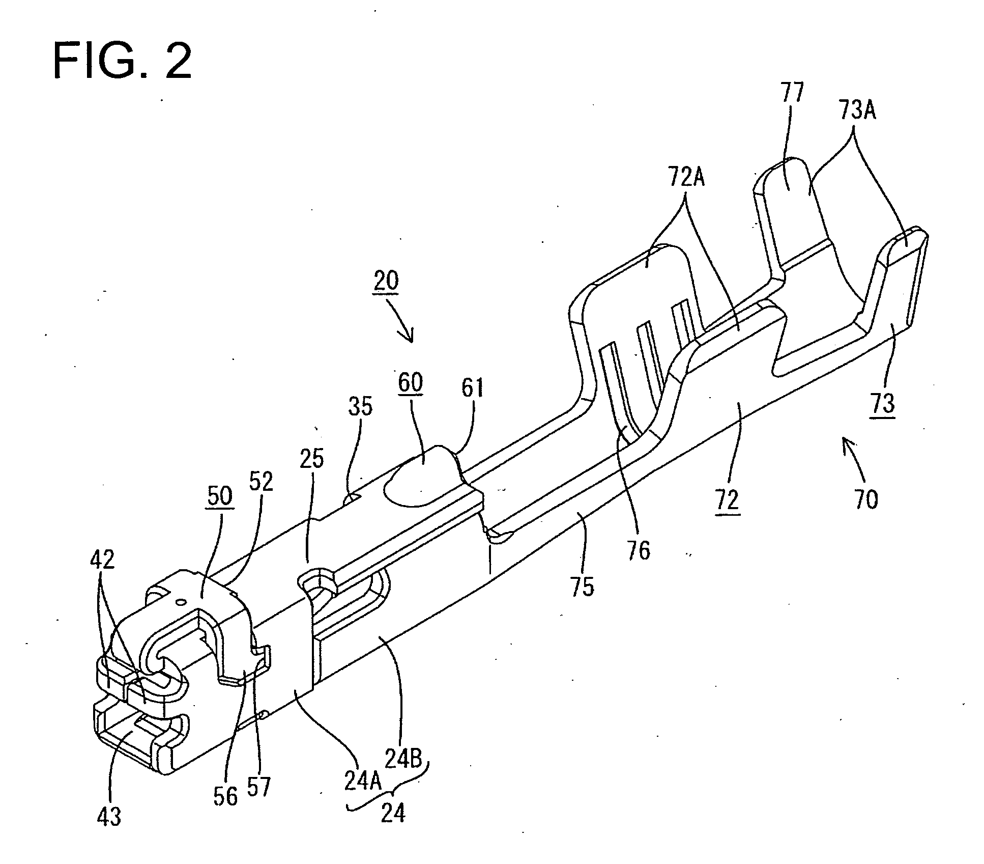 Female terminal fitting and connector provided therewith