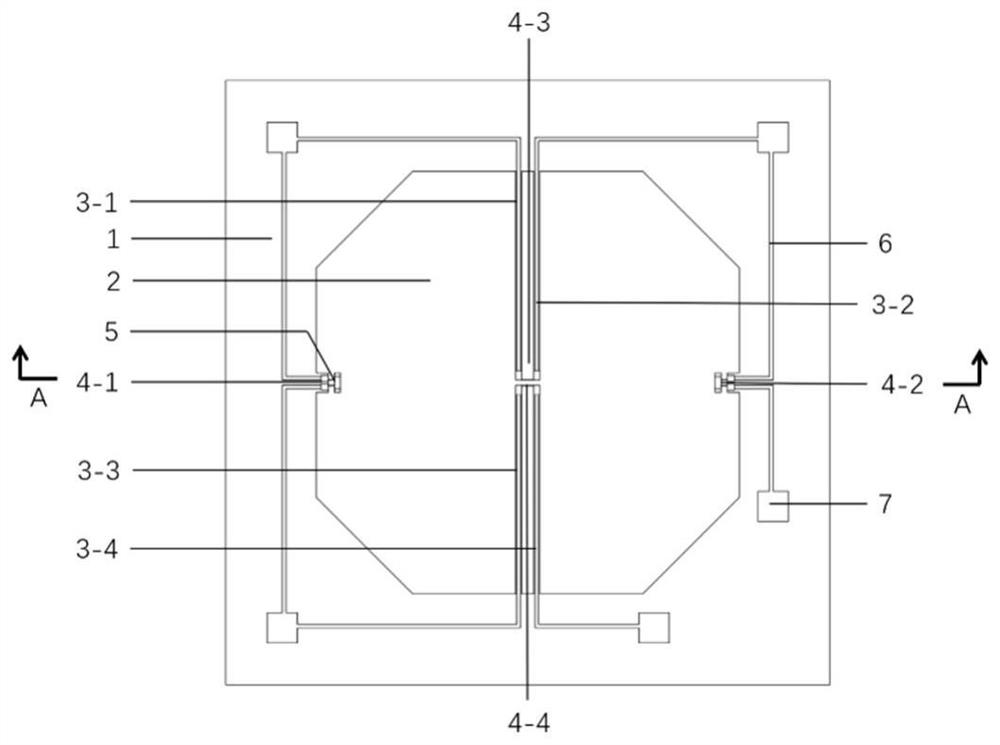 Piezoresistive beam stress concentration micro-pressure sensor chip and preparation method thereof