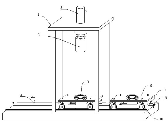 Press-mounting machine for assembling rollers of belt conveyor