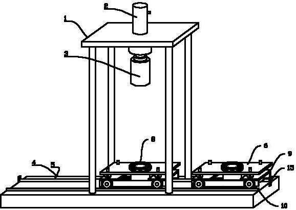 Press-mounting machine for assembling rollers of belt conveyor