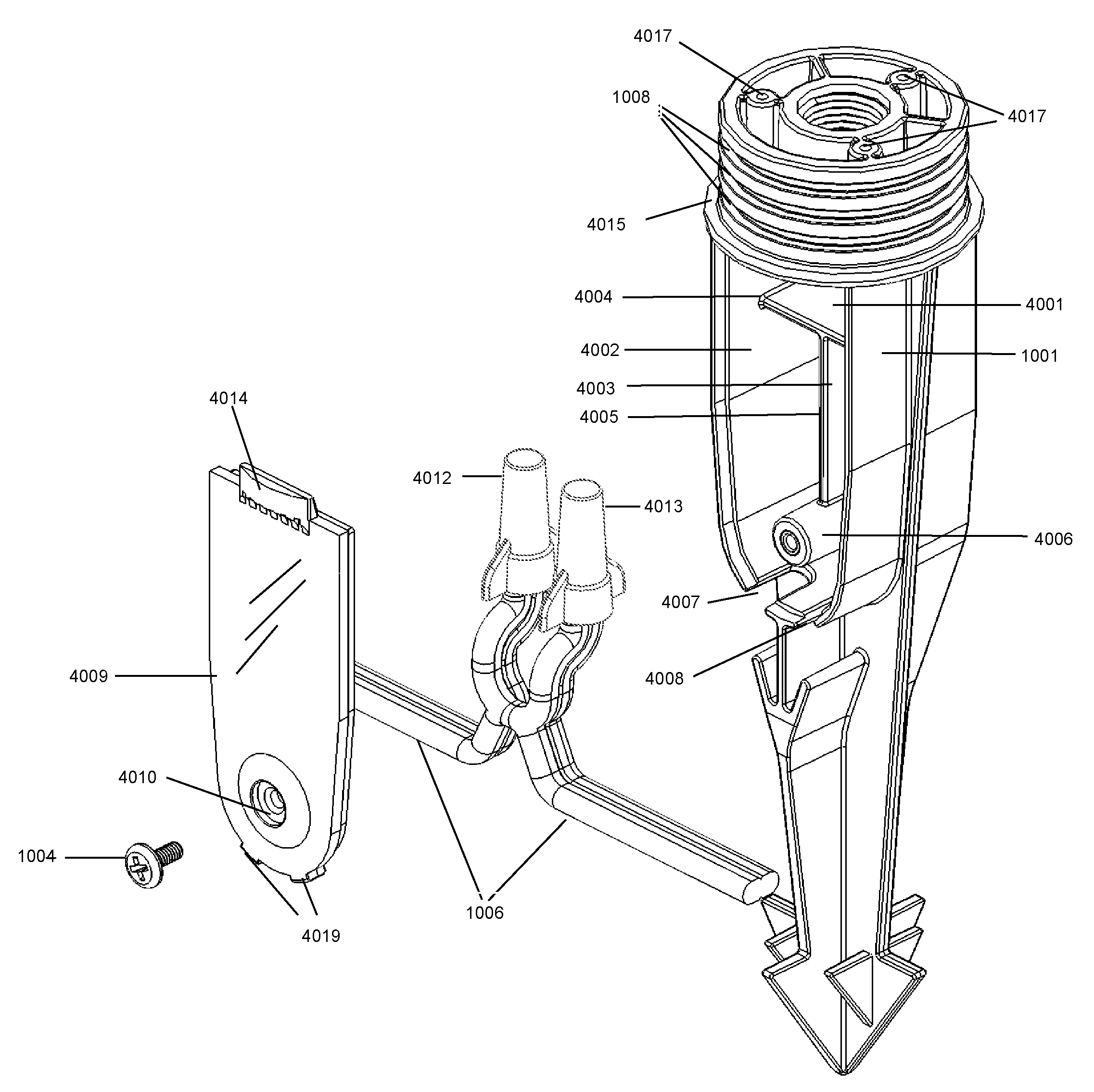 Spike for outdoor lighting fixture