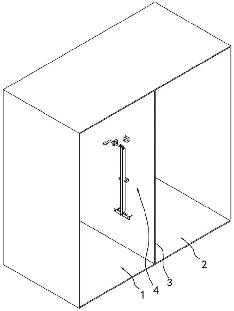 A switch cabinet with an interlocking structure