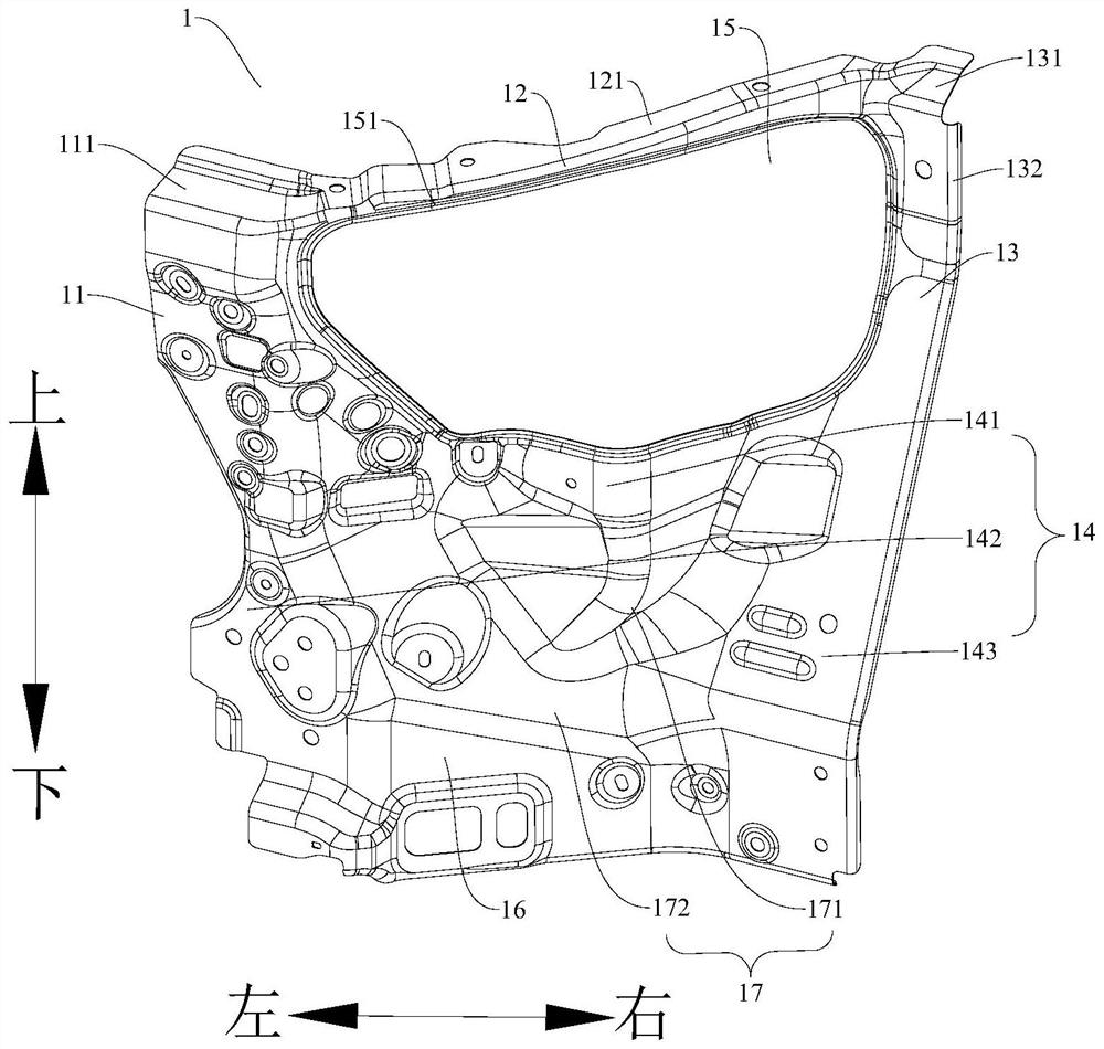 Front combination lamp mounting plate for vehicle and vehicle having same