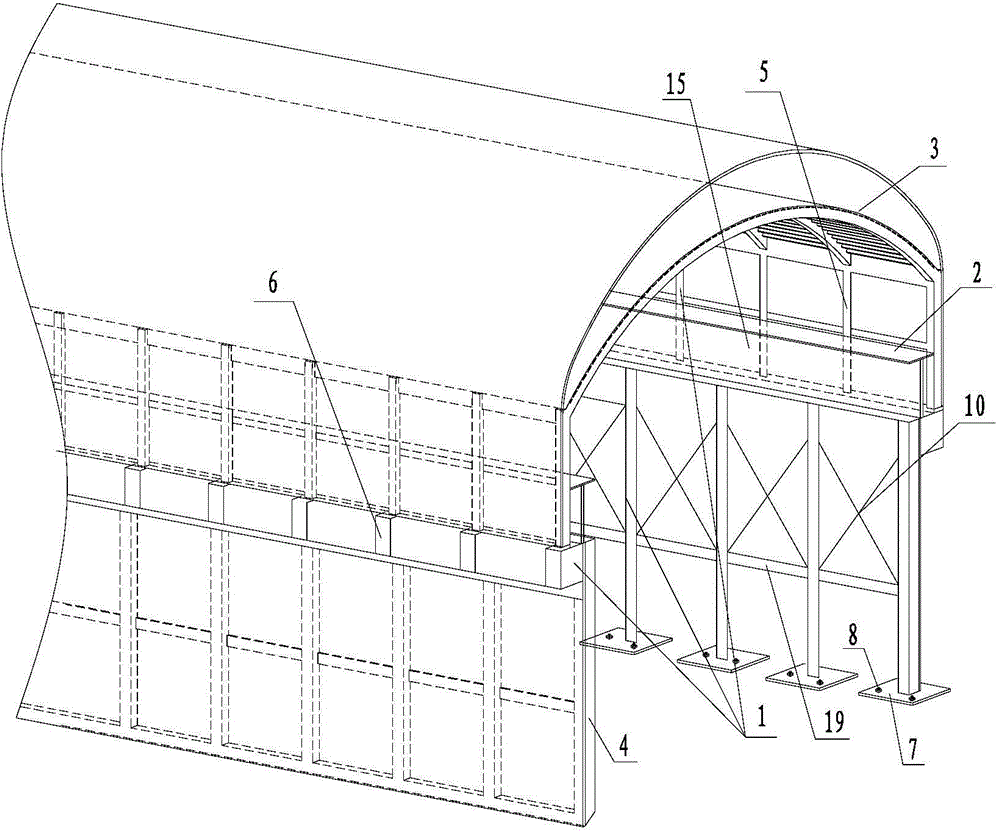 Workshop structure for position above generator layer of underground powerhouse of hydropower station