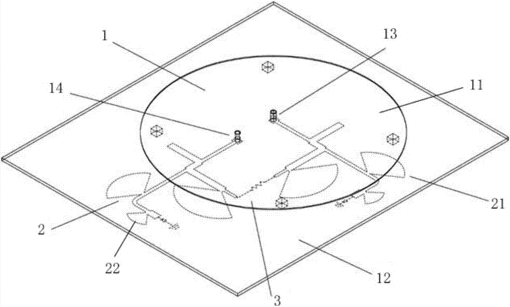 Compact wide power input dual polarized rectification antenna