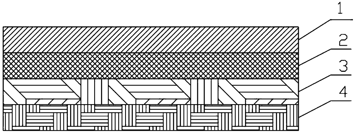 Composite triangular multicolor silk-like knitted fabric and preparation method thereof