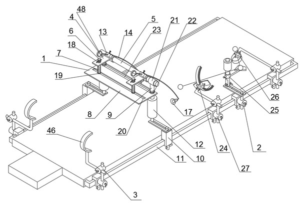 Horizontal position fixing device for renal artery radiofrequency ablation