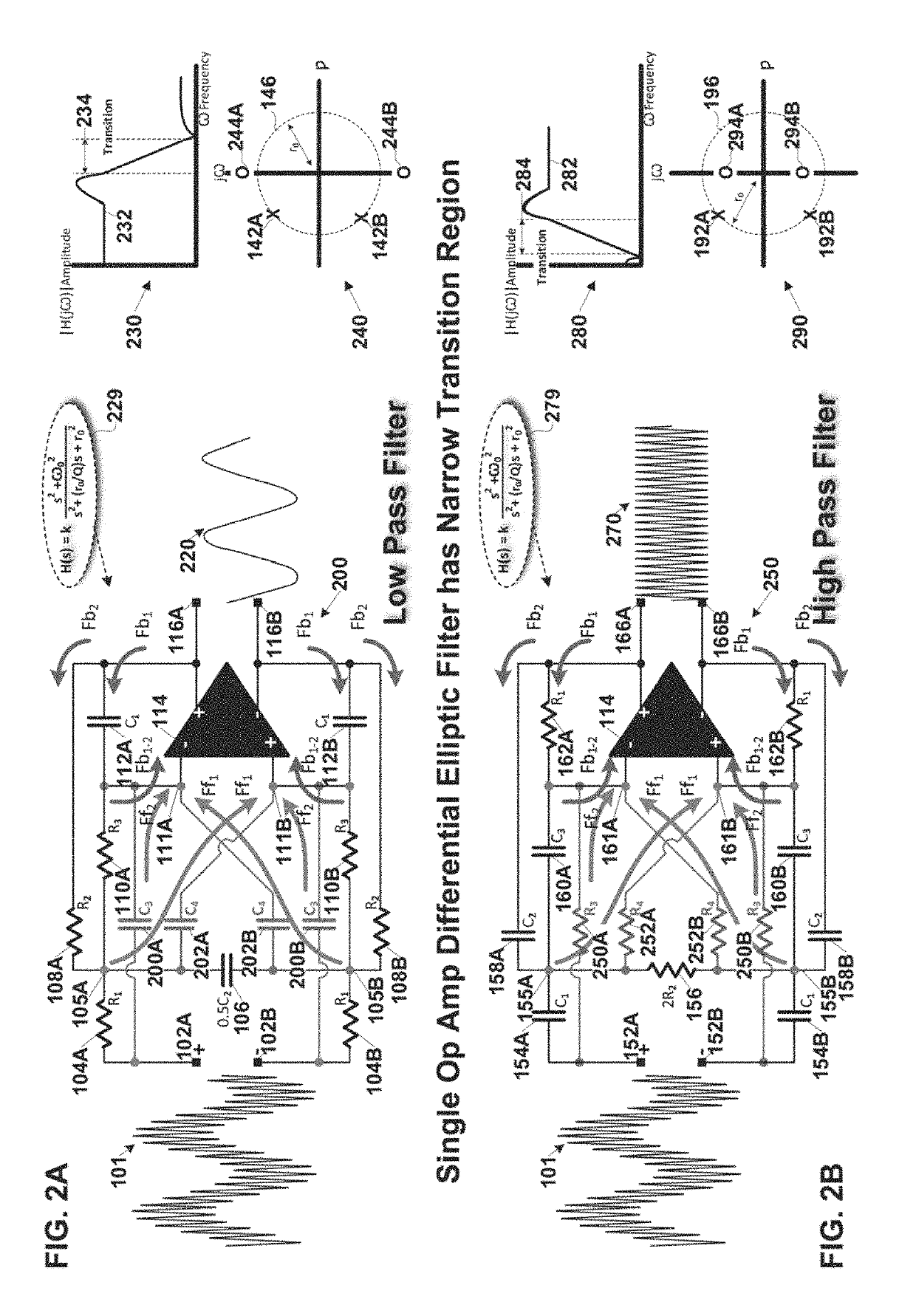 Differential elliptic filter with a single op-amp