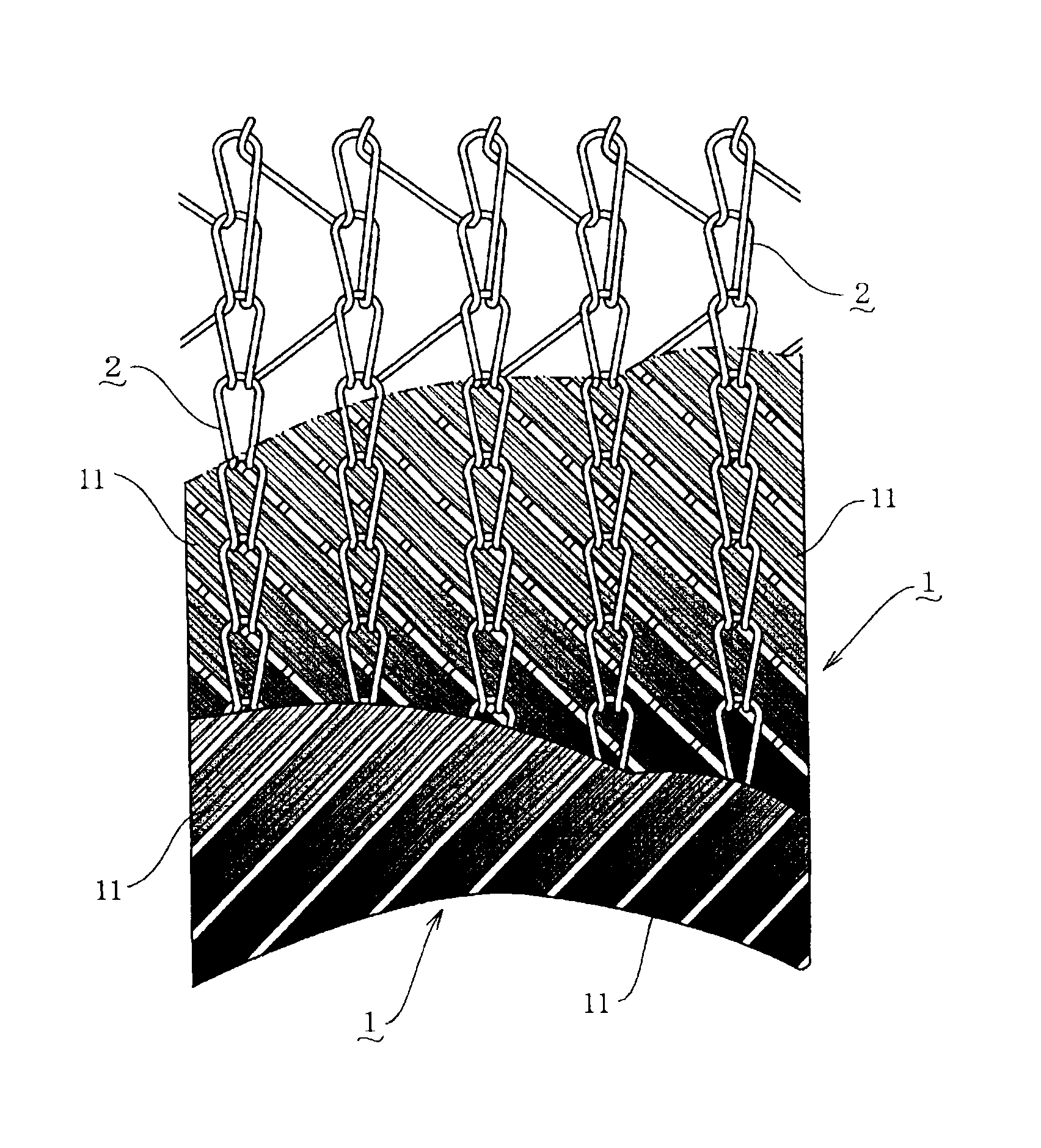 Stitched carbon fiber base material and wet prepreg using same