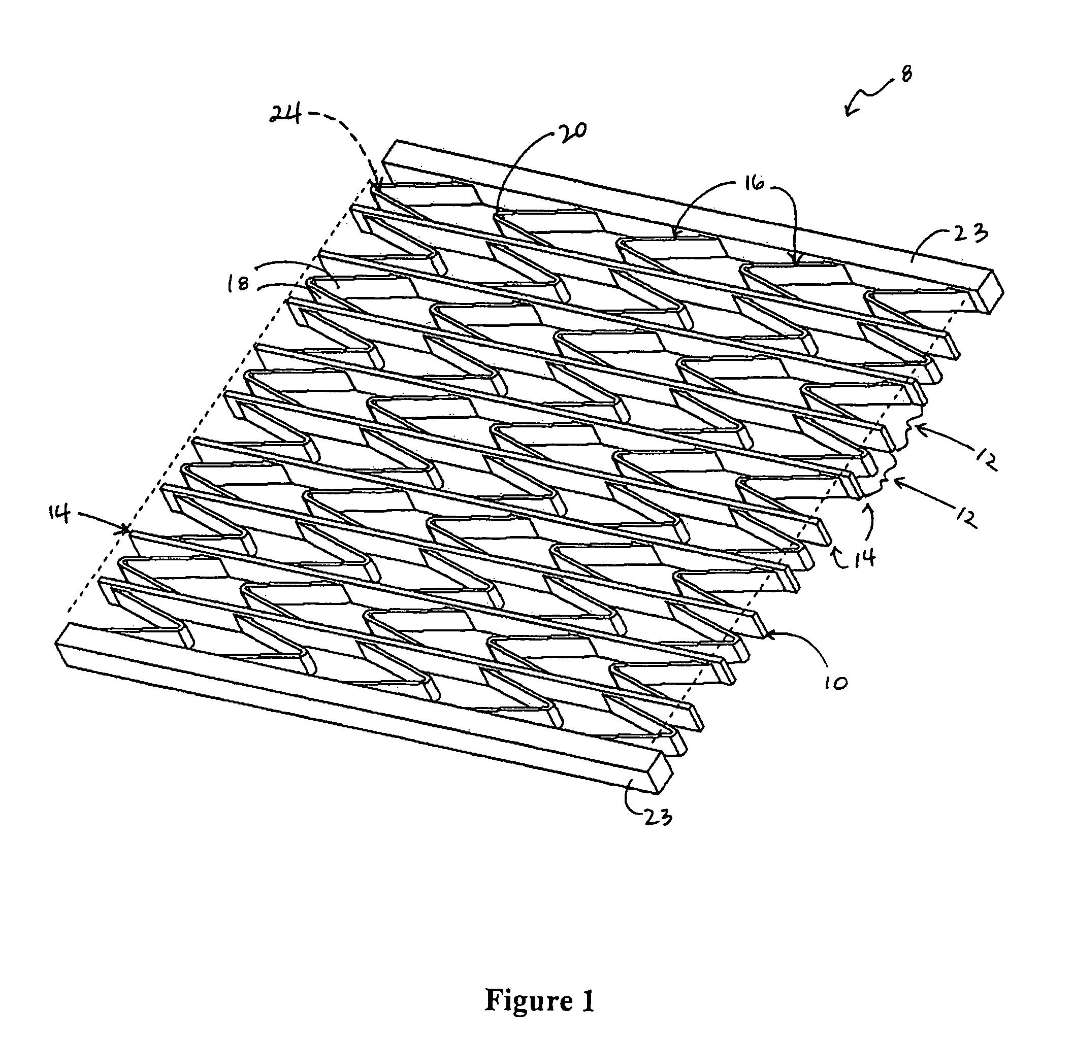 Cellular support structures used for controlled actuation of fluid contact surfaces