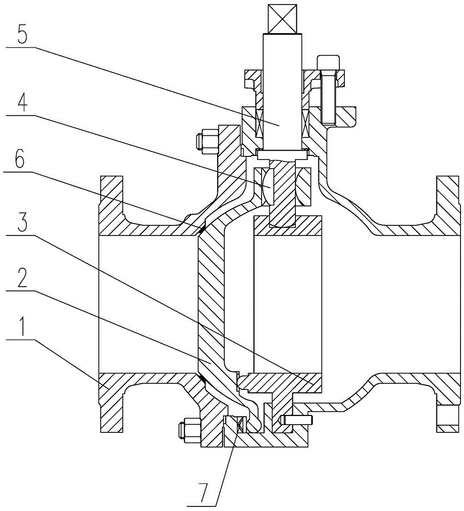 A hard seal ball valve with guide rail