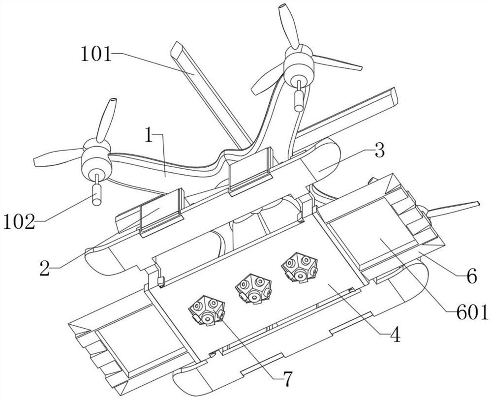 Engineering surveying and mapping device based on unmanned aerial vehicle