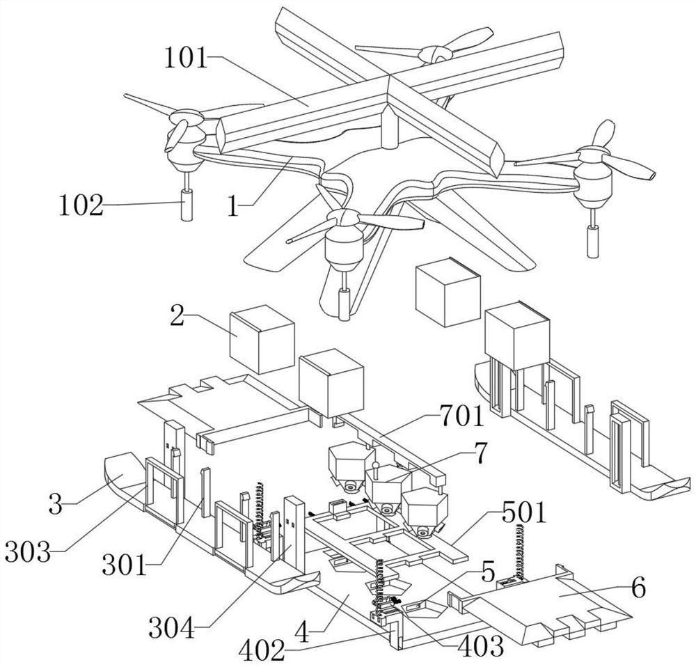 Engineering surveying and mapping device based on unmanned aerial vehicle