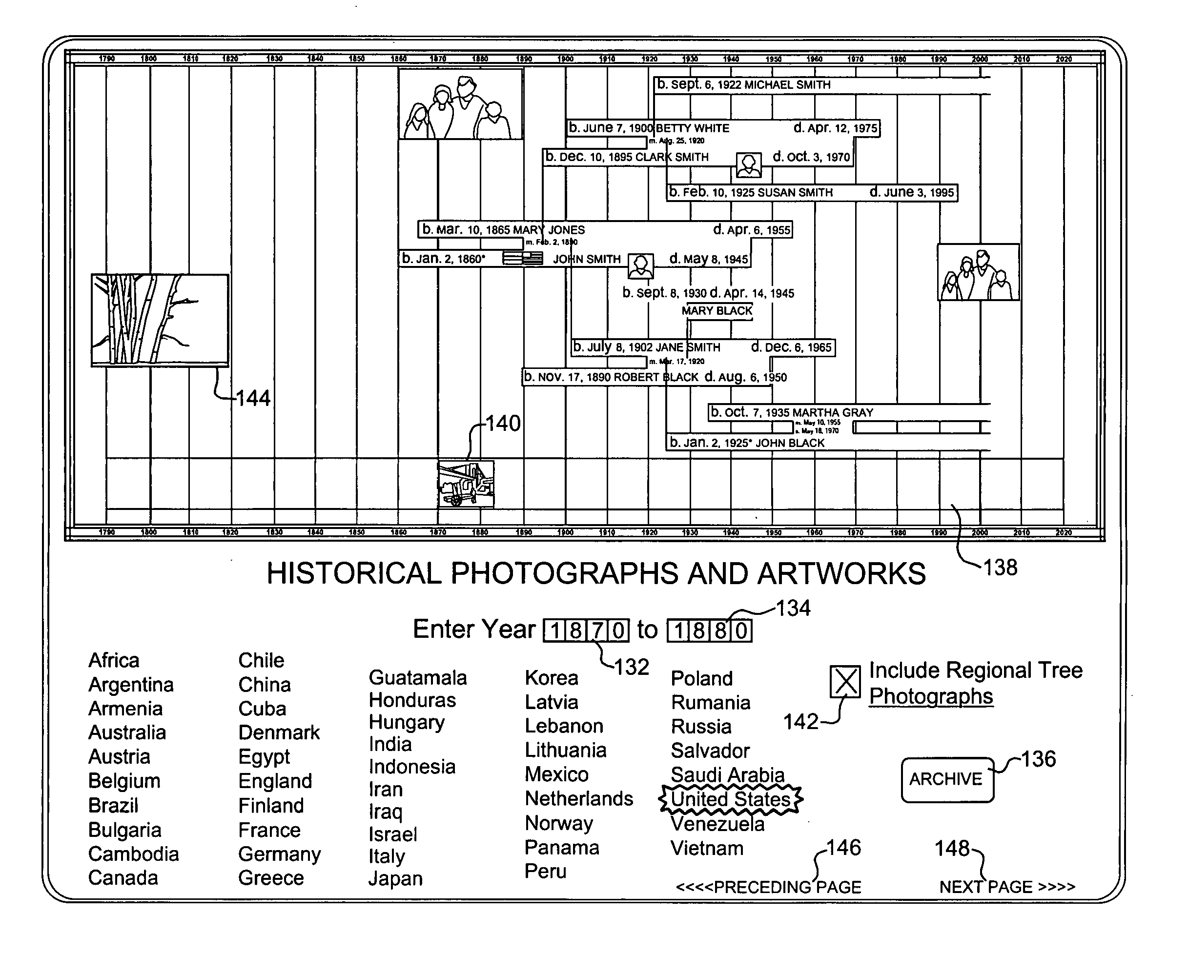 Method and system for generating a family tree