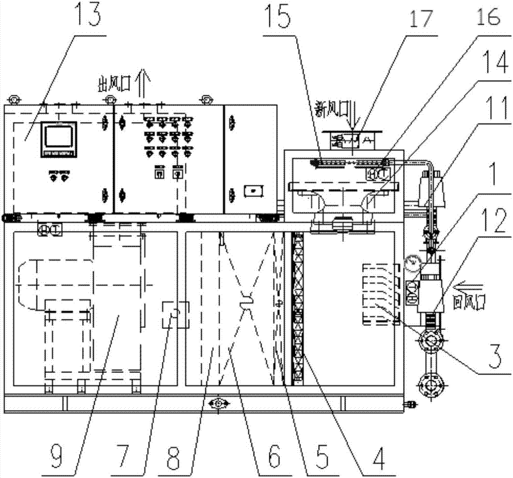 Compact and low-noise ship variable air volume air conditioner