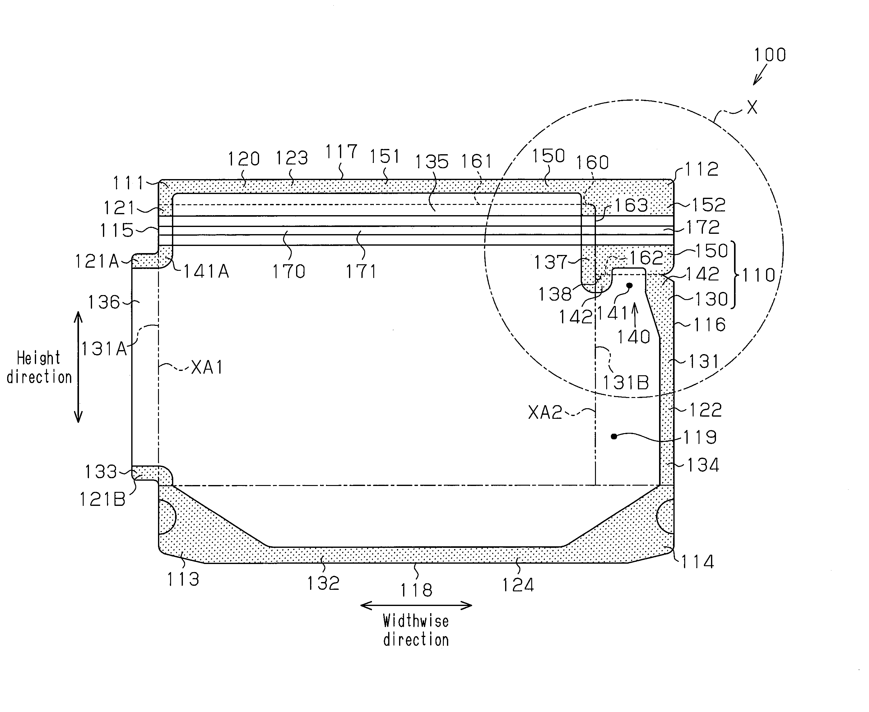 Container and container with enclosed contents