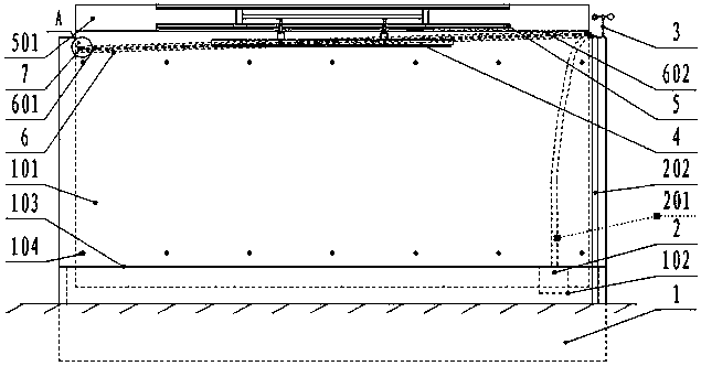 Rainwater utilization landscape enclosing wall for sponge city