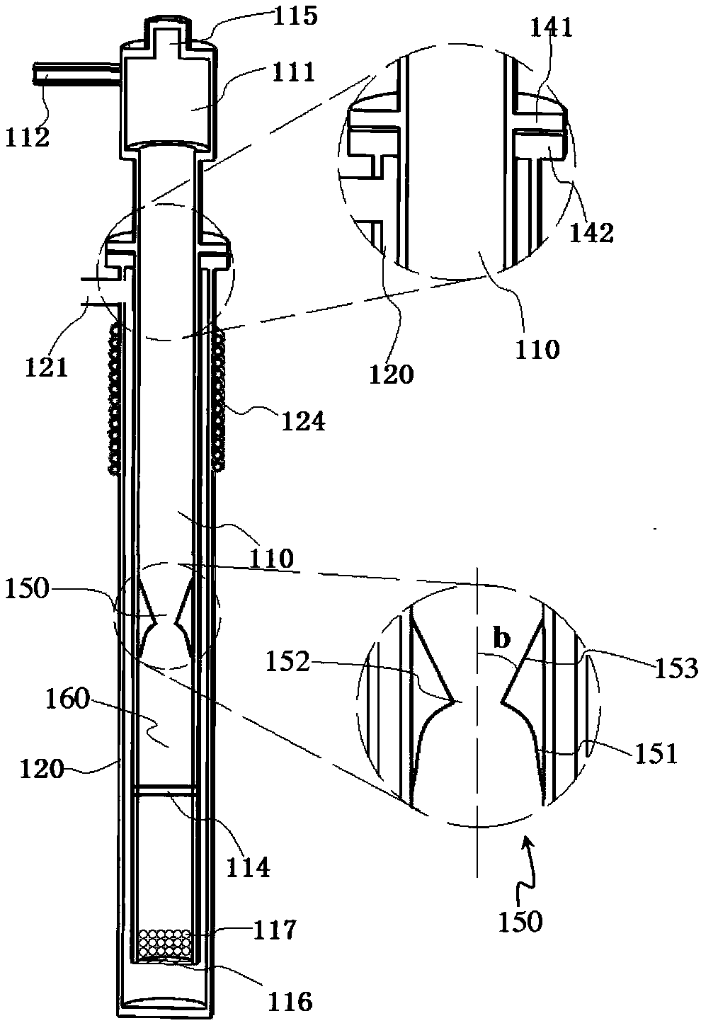 A fluidized reaction device and fluidized reaction method for coating anti-sticking agent to inhibit iron ore powder from cohesive loss