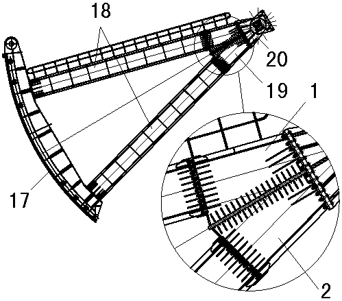 A method for solving the transportation difficulty of a super large support arm base and a detachable support arm base