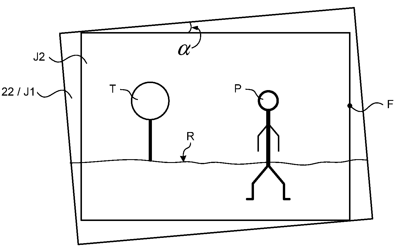 Image alignment system with overlying frame in display