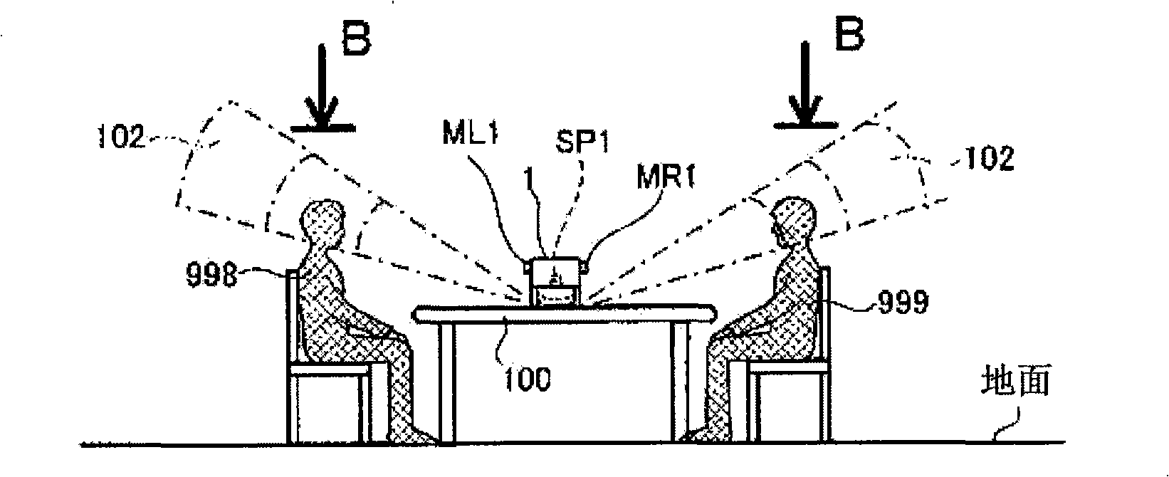 Teleconference device and sound emission/collection device