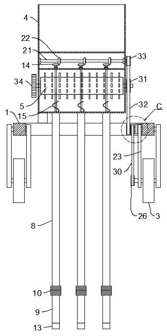 Method and device for applying straws with different fragmentation degrees and decomposition degrees into saline-alkali soil in layered and ex-situ manner