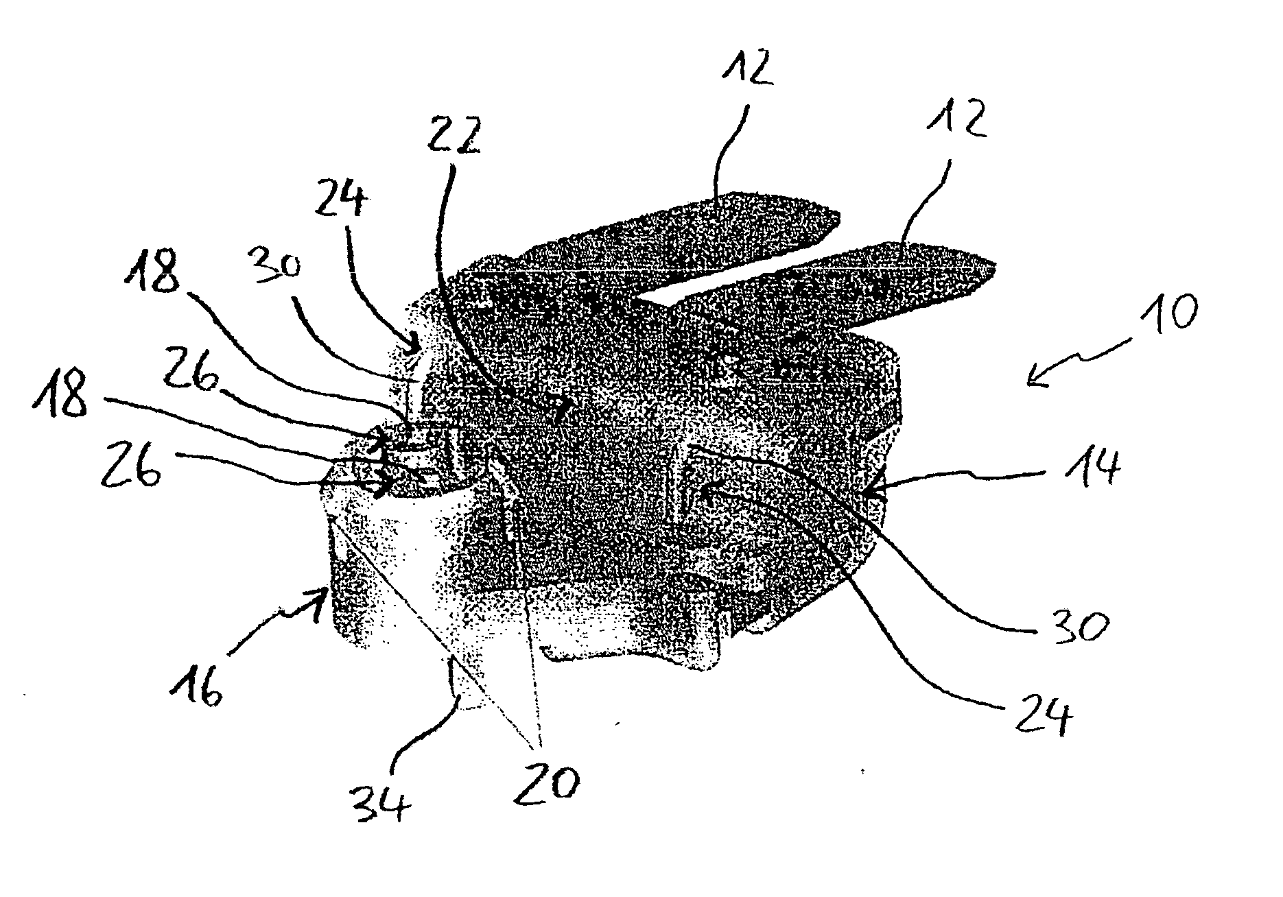 Device for the electrical connection of contact pins to connecting pins with the terminal pins of a connector embodied by the device