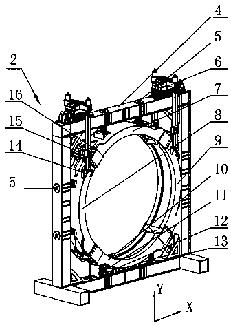 Opening-and-closing mechanism for horizontal-type pressure cylinder hoops