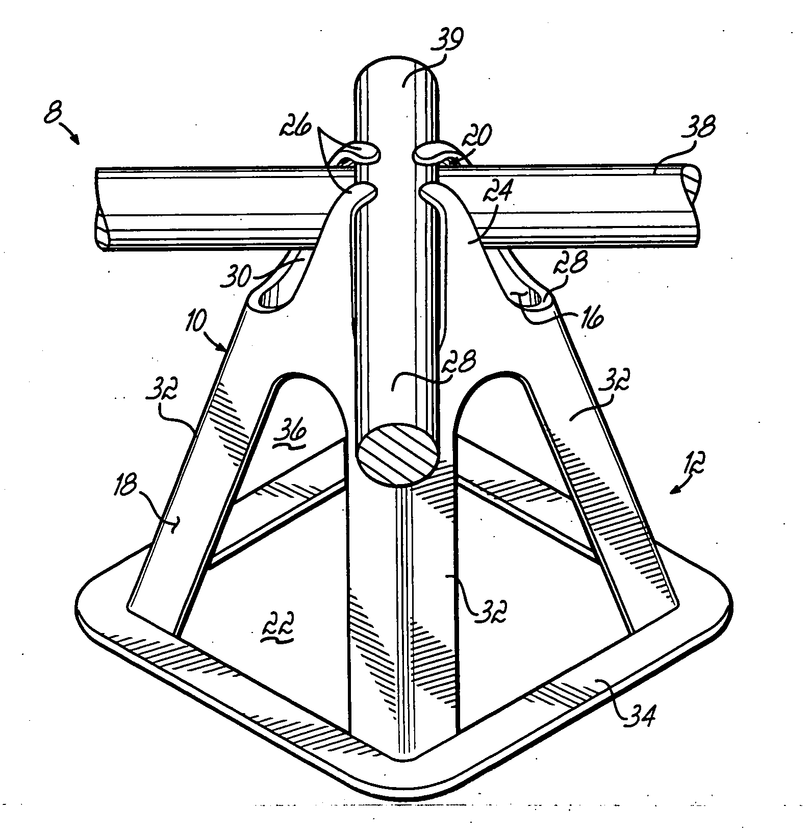 Post-tension intersection chair