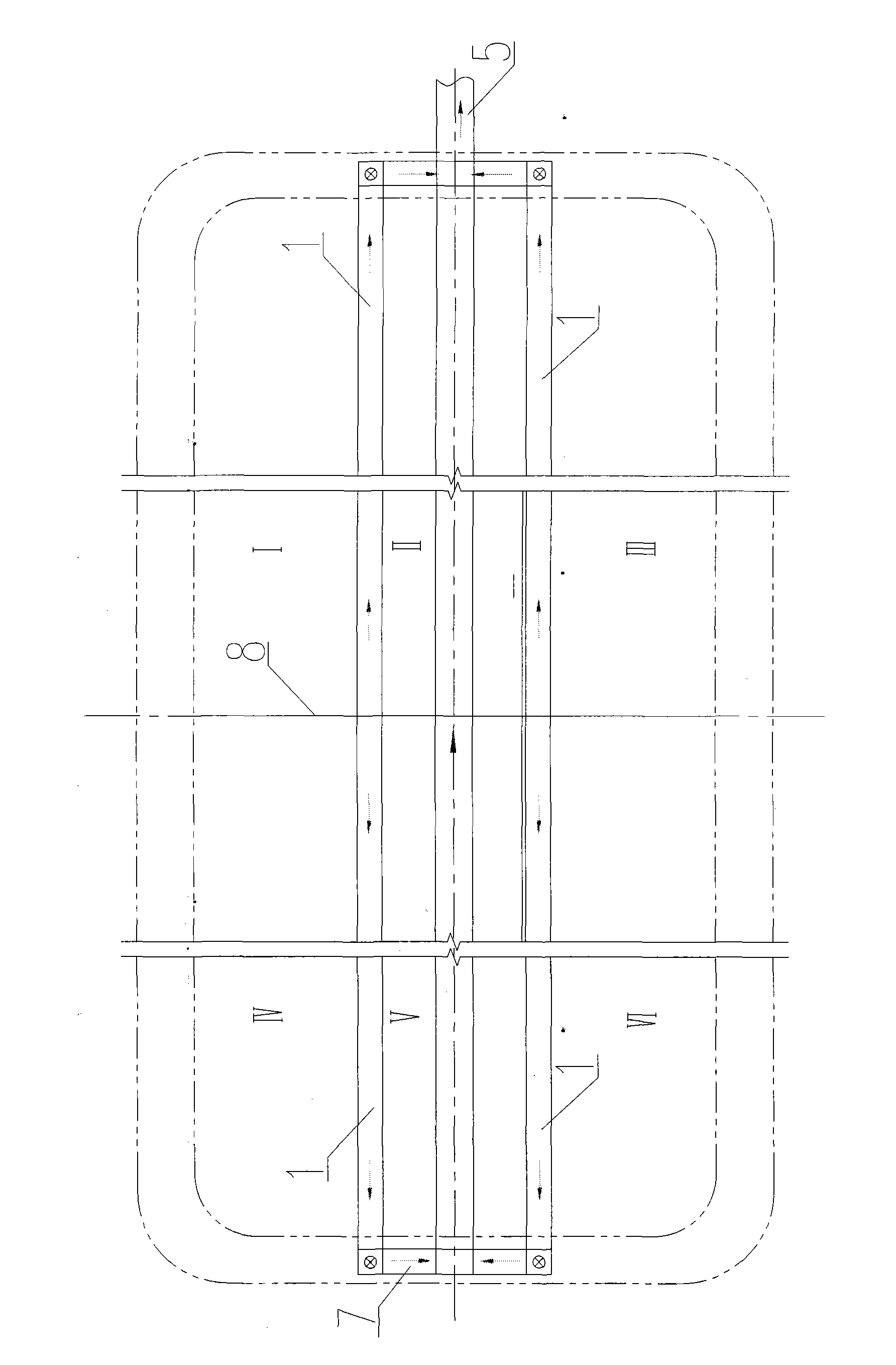 Gas gathering system of divisional gas-gathering type aluminum electrolytic bath