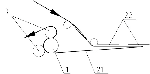 Double-compression roller structure for label delivering machine