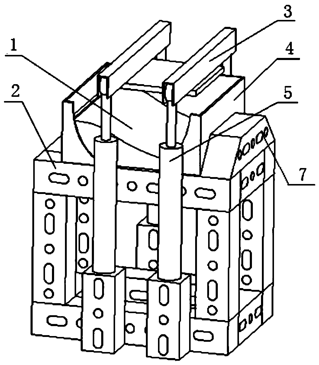 Integral static load test method of deflector for missile launching