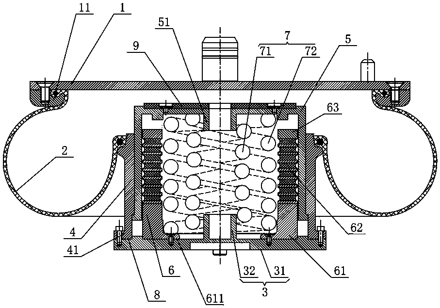 Combined air spring assembly