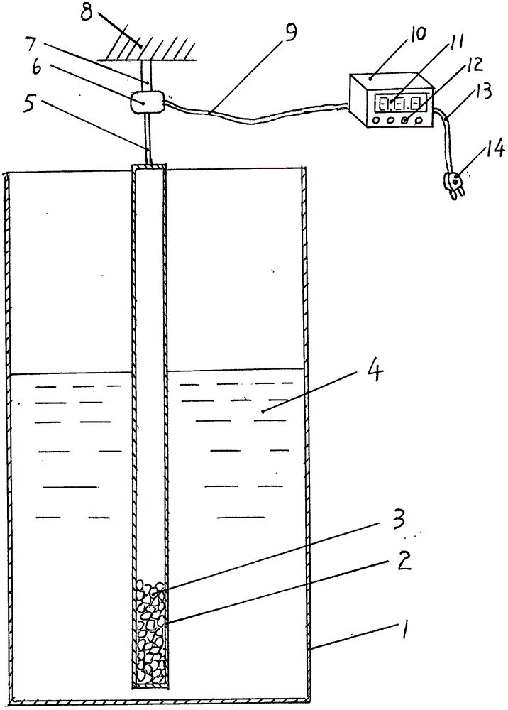 Suspending hammer weighing type liquid level gauge