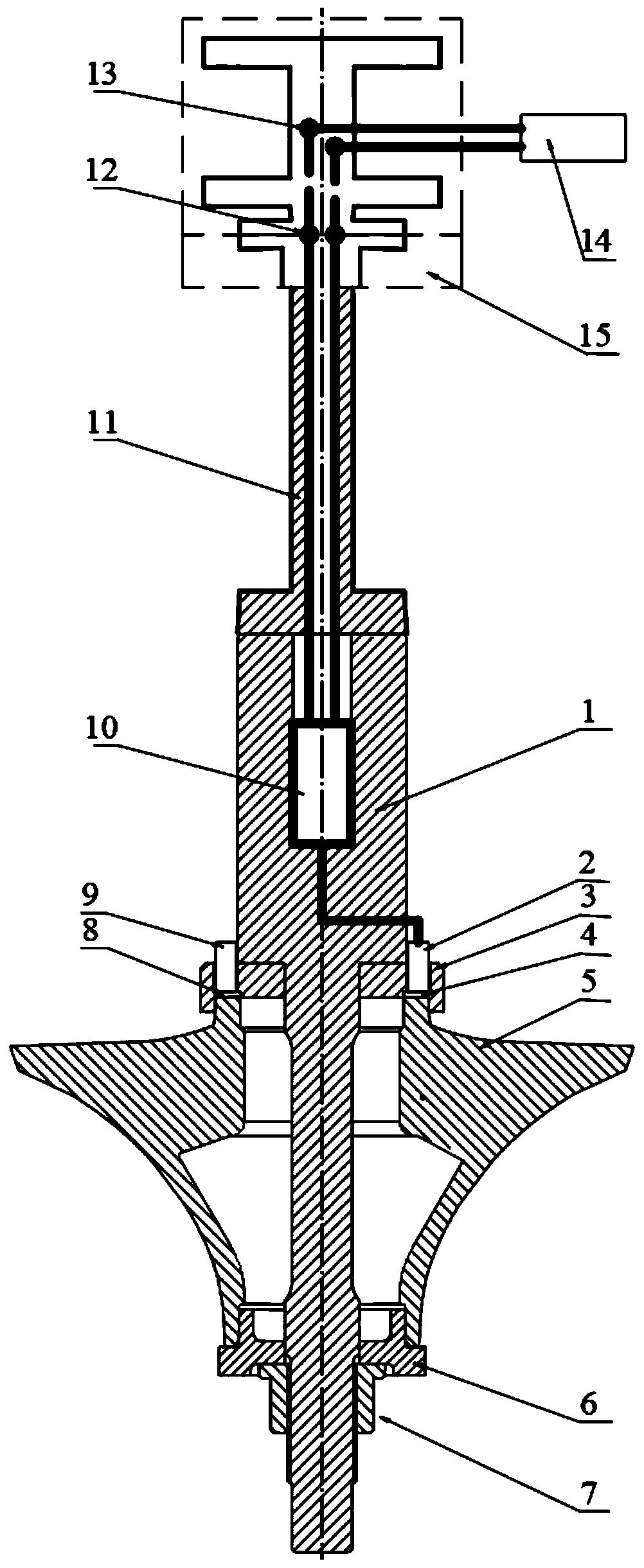 Online ultrasonic detection device and method for internal defect expanding of turbine engine rotor