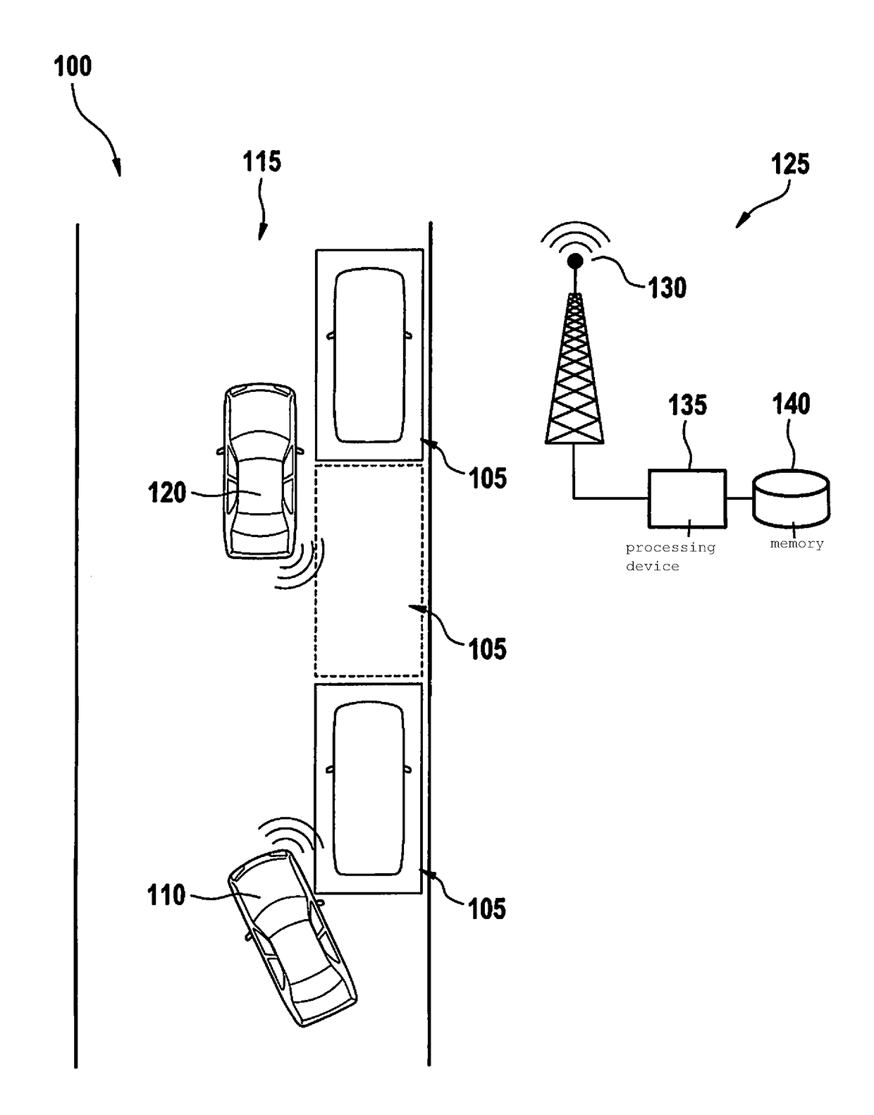 Determining an unoccupied street parking space